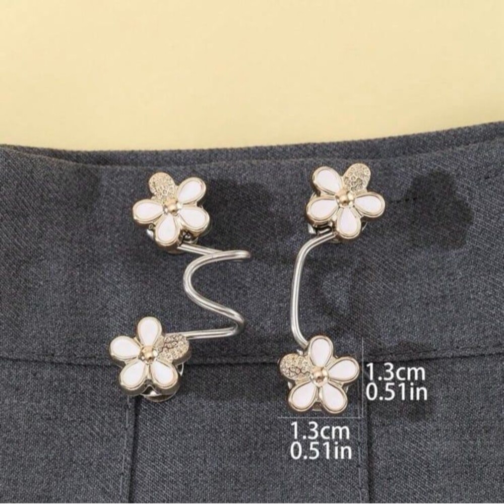 Adjustable Jean Waist Pins (Flower) No Sew Instant - Picture 4 of 7